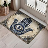 preiswerte Fußmatten-Hamsa-Hand-Ramadan-Fußmatte, Fußmatten, waschbare Teppiche, Küchenmatte, rutschfester, ölbeständiger Teppich, Innen- und Außenmatte, Schlafzimmerdekoration, Badezimmermatte, Eingangsteppich