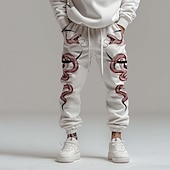 preiswerte Sweatpants-Herren Punk Gothic Schlange Jogginghose Trainingshose Jogginghose Jogger Hosen Hose 3D-Druck Mittlere Taillenlinie Party Strasse Urlaub Frühling Herbst Regular Fit Mikro-elastisch
