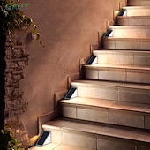 abordables Éclairage paysager-Lampe de marche solaire étanche IP67 pour l&#039;extérieur, éclairage d&#039;escalier extérieur, conception de lentilles LED, lumière d&#039;escalier antivol super brillante, éclairage de décoration pour jardin,