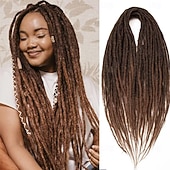 preiswerte Haare häkeln-24-Zoll-Dreadlocks-Verlängerungen, Goddess Locs, Häkelhaar für Frauen, 10 Stränge, handgefertigte Dreadlock-Häkelhaarzöpfe, synthetisch, dünn, 0,6 cm, Hippie, gerade, doppelendige Dreads