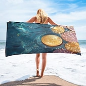 abordables ensembles de serviettes de plage-Serviette de plage à motif pièce d&#039;or, serviettes de plage pour voyage, serviette à séchage rapide pour nageurs, serviettes de plage résistantes au sable pour femmes, hommes, filles, enfants,