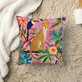 economico stile animale-modello animale leopardo e tucano 1pc fodere per cuscini di dimensioni multiple cuscini decorativi per esterni costieri morbide custodie per cuscini in velluto per divano divano letto decorazioni per