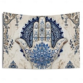 ieftine Tapiserii de vacanță-Epocă hamsa agățată de mână tapiserie eid ramadan artă de perete tapiserie mare decor mural fotografie fundal pătură perdea acasă dormitor living decor