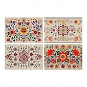 cheap Placemats &amp; Coasters &amp; Trivets-1PC Ethnic Pattern Placemat Table Mat 12x18 Inch Table Mats for Party Kitchen Dining Decoration