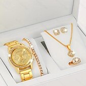 levne Quartz hodinky-5 ks/sada hodinek sada pro ženy - lesklý drahokamu móda hvězdné nebe digitální ciferník křemenné hodinky prsteny náhrdelník náušnice sada šperků valentýn den matek dárky