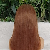 economico Parrucche lace 360-parrucca frontale 360 di capelli umani remy parte libera 4# capelli lisci castani trasparenti parrucche di capelli umani in pizzo frontale