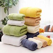 economico Asciugamani-Asciugamano o asciugamano viso in tinta unita morbido e assorbente in cotone 100% per il bagno di casa