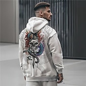 economico felpe 3d da uomo-Per uomo Costumi scheletro Serpente Felpa con cappuccio Felpe Felpa Felpa con cappuccio Manica lunga Felpa con cappuccio Con cappuccio Punk gotico Stampa 3D Feste Per eventi Abbigliamento di strada