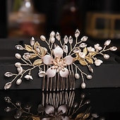 abordables Accessoires de coiffure-peigne à cheveux de mariage doré, peigne à cheveux de mariée, peigne à cheveux en strass, peigne à cheveux en cristal, pince à cheveux de mariage