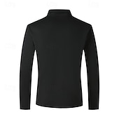 preiswerte Klassisches Poloshirt für Herren-Herren Poloshirt Golfhemd Arbeit Casual Kargen Langarm Basic Modern Plaid Farbblock Patchwork Taste Frühling &amp; Herbst Regular Fit Schwarz Weiß Marineblau Grau Poloshirt