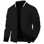 billiga Basic sweatshirts-Herr Tröja Svart Vit Rubinrött Marinblå Kinakrage Slät Dragkedja Sport &amp; Utomhus Dagligen Helgdag Streetwear Ledigt Jul Höst vinter Kläder Pull Tröjor Långärmad