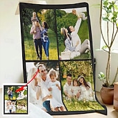 economico Tessuti Personalizzati-Coperta Personalizzata Regali Personalizzati 4Foto Regali per Coppie Coperta Personalizzata Immagine Regali Ti Amo Regalo di Compleanno per Moglie Marito Fidanzata Fidanzato Animali Domestici