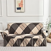 billiga Sofföverdrag-blommigt tryckt sofföverdrag stretch överdrag med kjol, mjukt slitstarkt sofföverdrag 1 st spandex tyg tvättbart möbelskydd passar fåtölj sits/lovesat/soffa/xl soffa/l form soffa