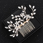 abordables Hair Styling Accessories-Crystal Flower Bridal Hair Comb, Silver Accents, Wedding Hair Comb, Bridal Comb, Hair Comb For Wedding, Bridal Hair Piece, Hair Accessories
