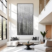 preiswerte Abstrakte Gemälde-handgemaltes Wandkunst-Ölgemälde auf Leinwand – vertikales Gemälde, Wandkunst, abstraktes Gemälde, Einweihungsgeschenk – goldene Striche, Kunstwerk, Originalgemälde für Wohnzimmerdekoration