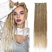 economico Capelli all&#039;uncinetto-paraglame 24 pollici ombre miele biondo estensioni dreadlock dreadlocks intrecciati sintetici single ended estensioni dreadlock falsi per le donne
