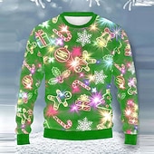 economico brutti maglioni da uomo-maglione natalizio brutto maglioni da uomo rock fiocco di neve pan di zenzero pullover maglione maglieria maglia capodanno maglione esterno quotidiano vacanza manica lunga girocollo autunno inverno
