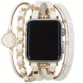 זול להקות Apple Watch-חבל קלוע בעבודת יד מותאם ל רצועת השעון של Apple Watch 38mm 40מ&quot;מ 41mm 42mm 44 מ&quot;מ 45 מ&quot;מ קלוע עור בד רצועת שעון חלופית ל iwatch Series 9 8 7 6 5 4 3 2 1 SE