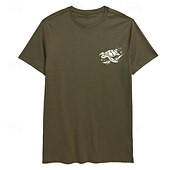 abordables T-shirt graphique pour hommes-Homme Tortues T-shirt Coton Manche Courte Graphique Chemise Noir Blanche Vert Véronèse T-shirt confortable Rue Fête Vêtements de créateurs de mode