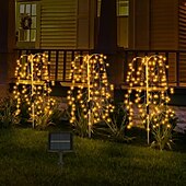 halpa Pathway Lights &amp; Lanterns-1kpl 5 W Aurinkopaneeli LED-valot Aurikoladattava Lämmin valkoinen Monivärinen 5 V 300 LED-helmet