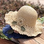 cheap Straw Hat-Women&#039;s Sun Hat Beige Crochet Flower Detail Wide Brim Beach Garden Party Elegant Accessory One Size Fits Most Spring Summer Apparel