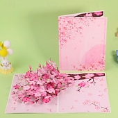 baratos Adesivos-cartão pop-up de flores de cerejeira, cartão pop-up de buquê de flores 3d com cartão de nota e envelope cartão pop-up de dia das mães