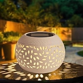 baratos Luzes e lanternas de caminho-Mesa solar ao ar livre luzes do jardim dança cintilação chama lâmpada retro lâmpada de metal para pátio jardim caminho quintal decoração iluminação 1x