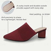 levne Dámské boty pro volný čas-Dámské Podpatky Sandály Pantofle Větší velikosti Boty Flyknit Venkovní Práce Denní Proužky Kačenka Palec do špičky Klasické Na běžné nošení Pohodlné Chůze Úplet Povaleč Černá Červená Modrá