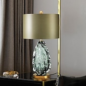 cheap Bedside Lamp-Table Lamps Metal Base Bedside Table Lamp Fabric Shade Nightstand Lamps Suitable for Living Room,Bedroom and Office