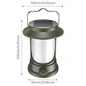 cheap Camping Lights-Solar LED Camping Lantern, LED Retro Rechargeable Hangable Outdoor Tent Light for Outdoor Camping