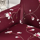 billiga Sofföverdrag-blommigt tryckt sofföverdrag stretch överdrag med kjol, mjukt slitstarkt sofföverdrag 1 st spandex tyg tvättbart möbelskydd passar fåtölj sits/lovesat/soffa/xl soffa/l form soffa