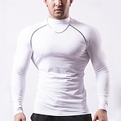 levne pánská aktivní trička a tanky-Pánské Tričko Gymnastická košile Pánské topy Stojáček Dlouhý rukáv Sport Běžné / Denní Posilovna Rychleschnoucí Prodyšné Měkké Slátanina Barevné bloky Černá Bílá Sportovní oděvy Módní Základní