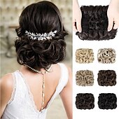 ieftine Meșe-coc dezordonat piesa de par chignon scrunchie piepteni usor elastic piepteni in chignon posturi pentru femei