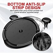 voordelige Fruit- &amp; Groentebenodigdheden-kippenversnipperaar, 30 cm zichtbare vleesversnipperaars tool twist met aparte plaat, grote kippenversnipperaar machine - ergonomische handgreep, vaatwasmachinebestendig, antislip, hittebestendig, bpa-vrij