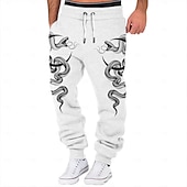 preiswerte Sweatpants-Herren Punk Gothic Schlange Jogginghose Trainingshose Jogginghose Jogger Hosen Hose 3D-Druck Mittlere Taillenlinie Party Strasse Urlaub Frühling Herbst Regular Fit Mikro-elastisch