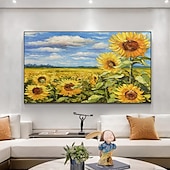 Handmade Original sunflower Oil Painting On Canvas Wall Minimalist art Art Painting scenery for Home Decor With Stretched Frame/Without Inner Frame Painting4