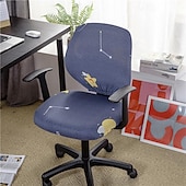 baratos Capa para Cadeira de Escritório-Capa para cadeira de escritório, capa para cadeira de mesa de computador, spandex elástico, anti-poeira, divisão universal, giratória, protetor de capa para cadeira giratória, conjunto de 2 peças,