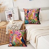 economico stile animale-modello animale leopardo e tucano 1pc fodere per cuscini di dimensioni multiple cuscini decorativi per esterni costieri morbide custodie per cuscini in velluto per divano divano letto decorazioni per