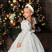 preiswerte Partykleider-kinderkleidung Mädchen Party Kleid Feste Farbe Ärmellos Leistung Gitter Prinzessin Süß Gitter Mitte der Wade Etuikleid Tüll-Kleid Sommer Frühling Herbst 2-12 Jahre Weiß Himmelblau