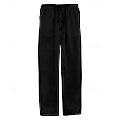 cheap Holiday-Men's Linen Pants Trousers Summer Pants Drawstring Pocket Elastic Waist Plain Comfort Breathable Daily Vacation Holiday Fashion Classic Style Green Khaki Micro-elastic