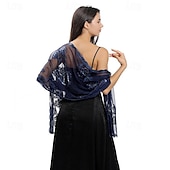 levne Šály a šátky-Přehozy přes ramena Dámské bolerko Zábaly pro svatební hosty Elegantní dámy Bez rukávů Polyester Svatební Bolerka S Flitry Pro Svatební Léto