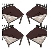 cheap Dining Chair Cover-4 Pcs Stretch Jacquard Seat Covers for Dining Room  Chair Cushion Cover, Removable Washable Dining Chair Covers Anti-Dust Dining Room Chair Covers Seat Cushion Slipcovers