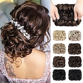 ieftine Meșe-coc dezordonat piesa de par chignon scrunchie piepteni usor elastic piepteni in chignon posturi pentru femei