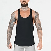 economico T-shirt e canotte attive da uomo-Per uomo Canotte Canotta fitness Carro armato Maglieria intima Stondata Senza maniche Sport Casual / quotidiano Palestra Traspirante Morbido Liscio Nero Bianco Abbigliamento sportivo Di tendenza