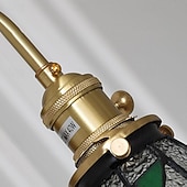 baratos Iluminação de Parede LED-luminária de parede linda iluminação retrô 1 luz de parede de vidro abajur de vitral luminária de parede de bronze lâmpada de braço para sala de estar interna quarto 85-265v