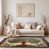 preiswerte Wohn- und Schlafzimmerteppiche-Baum des Lebens, Vintage-Boho-Teppich, Küchenmatte, rutschfeste, ölbeständige Bodenmatte, Wohnzimmerteppich, Innen- und Außenmatte, Schlafzimmerdekoration, Badezimmermatte, Eingangsteppich, Fußmatte