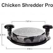 voordelige Fruit- &amp; Groentebenodigdheden-kippenversnipperaar, 30 cm zichtbare vleesversnipperaars tool twist met aparte plaat, grote kippenversnipperaar machine - ergonomische handgreep, vaatwasmachinebestendig, antislip, hittebestendig, bpa-vrij
