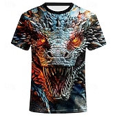cheap Animal Print T shirts-Men&#039;s Animal Dragon T shirt Short Sleeve T shirt 3D Print Crew Neck Shirt Designer Casual Subculture Sports Outdoor Daily Holiday Yellow Blue Orange Spring &amp; Summer Clothing Apparel S M L XL 2XL 3XL