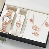 levne Quartz hodinky-5 ks/sada hodinek sada pro ženy - lesklý drahokamu móda hvězdné nebe digitální ciferník křemenné hodinky prsteny náhrdelník náušnice sada šperků valentýn den matek dárky