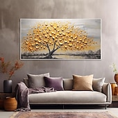 cheap Tree Oil Paintings-Hand painted  Cherry Tree Oil Painting on Canvas Large handmade Textured gold tree oil painting Wall Art Abstract Blooming Tree Painting for Bedroom hotel Wall Decor Nature Art Decor